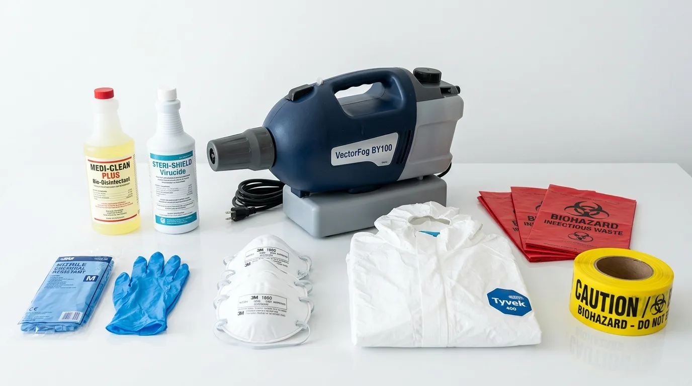 Professional biohazard remediation crew working in Montgomery